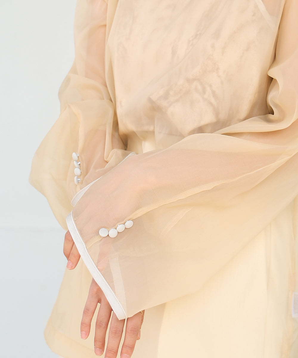 Bab マーブルキャミソール付きシアートップスセット【メール便280円】