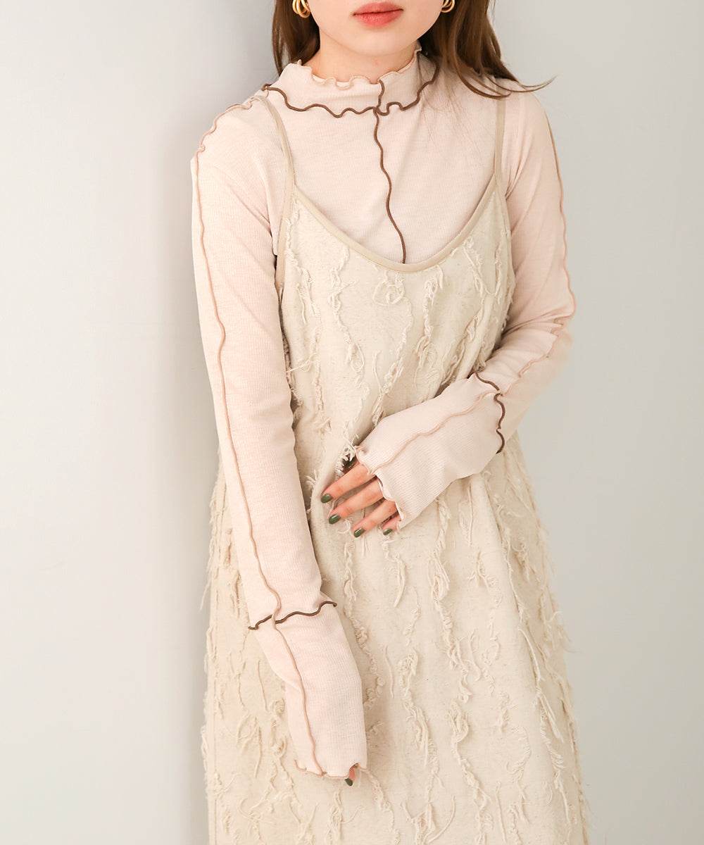 Bab 2WAY配色メロウハイネックトップス【メール便280円】