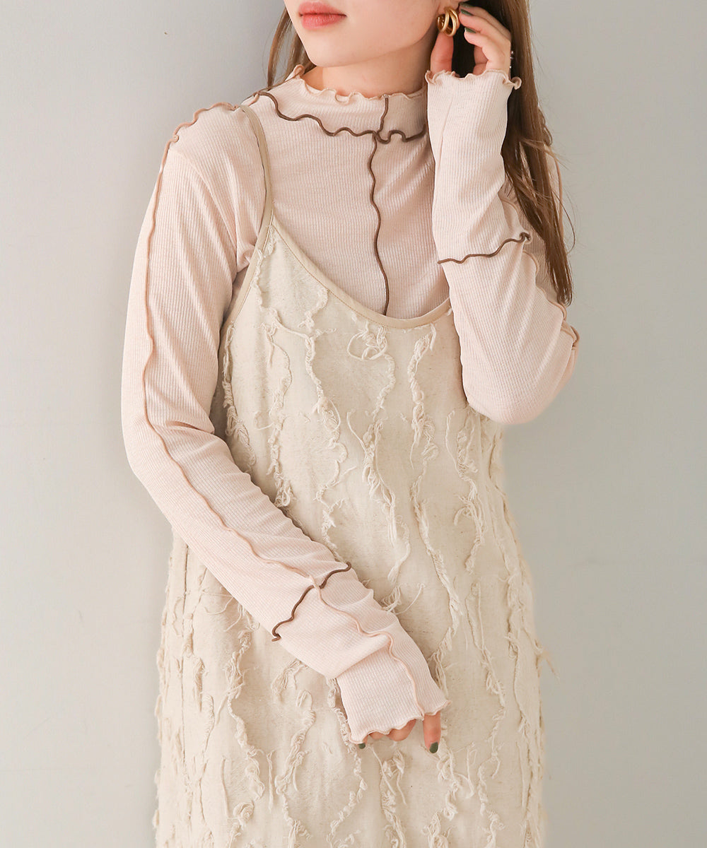 Bab 2WAY配色メロウハイネックトップス【メール便280円】