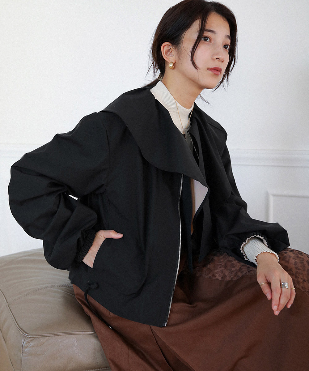 BouJeloud リバーシブルフリルカラーブルゾン