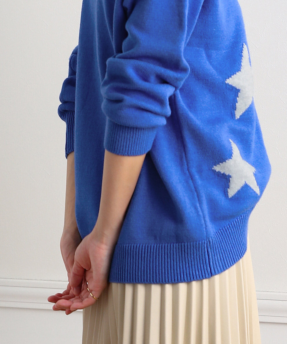 BouJeloud 星ジャガードモックネックニット
