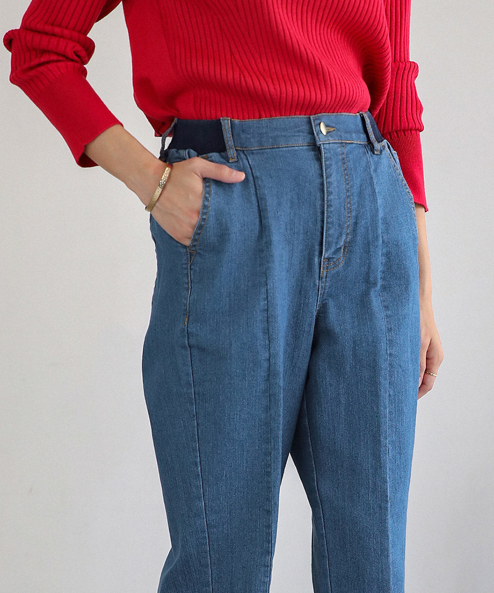 BouJeloud ウエストリブデニムパンツ