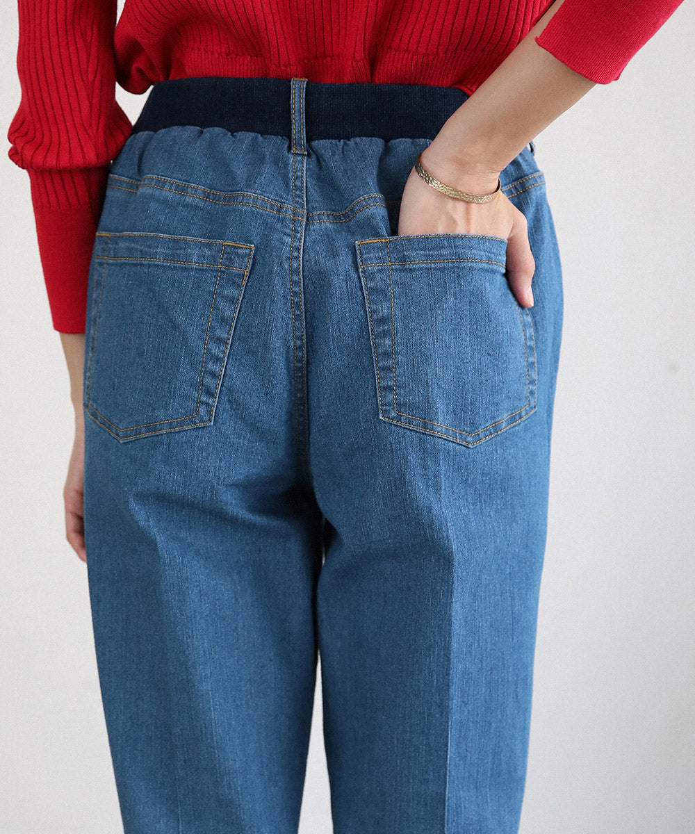 BouJeloud ウエストリブデニムパンツ