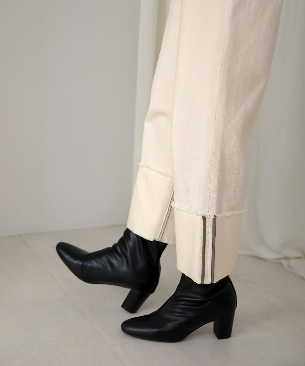 BouJeloud ターンバックヘムストレートデニム