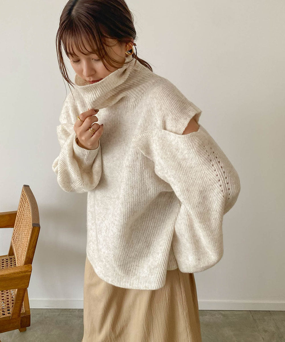 【AYACA×Bab】ショルダー開きニットTOPS