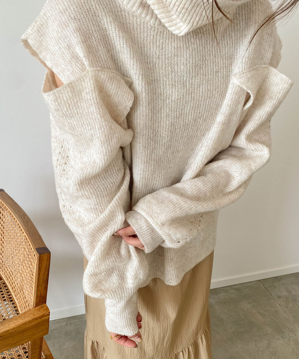 【AYACA×Bab】ショルダー開きニットTOPS