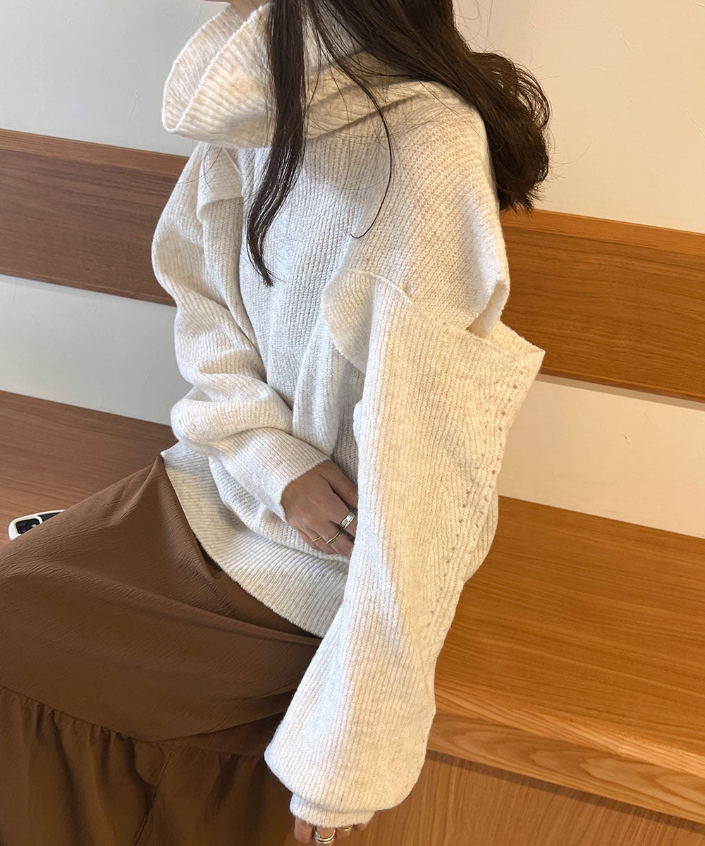 【AYACA×Bab】ショルダー開きニットTOPS
