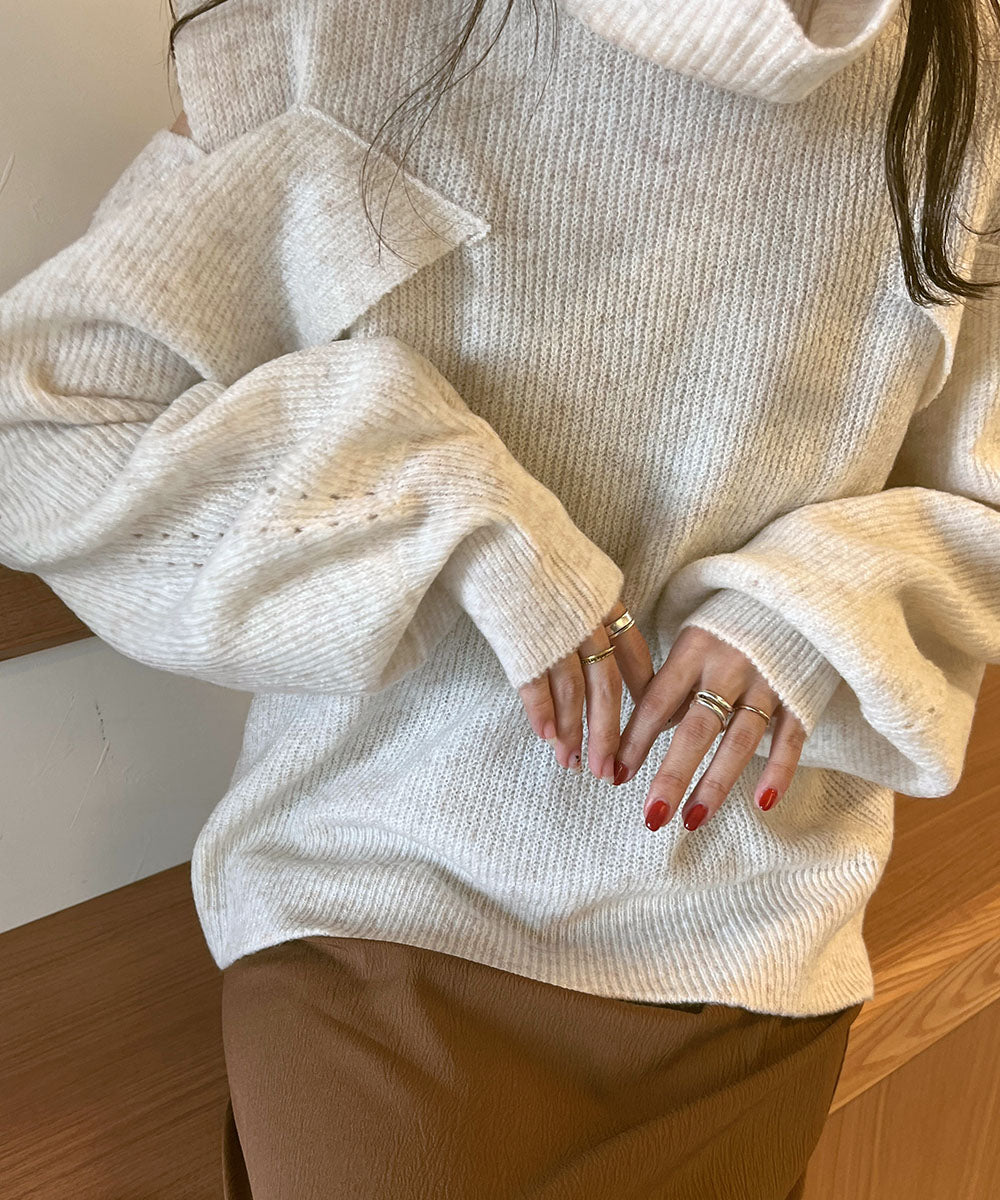 【AYACA×Bab】ショルダー開きニットTOPS