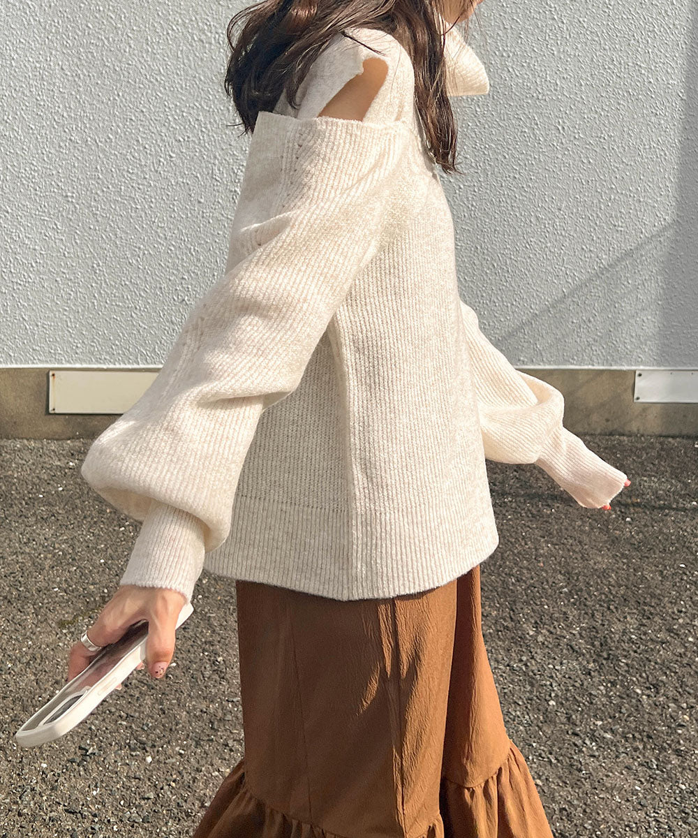 【AYACA×Bab】ショルダー開きニットTOPS