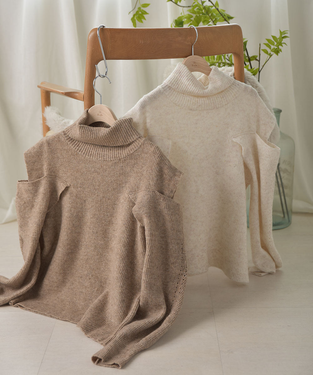 【AYACA×Bab】ショルダー開きニットTOPS