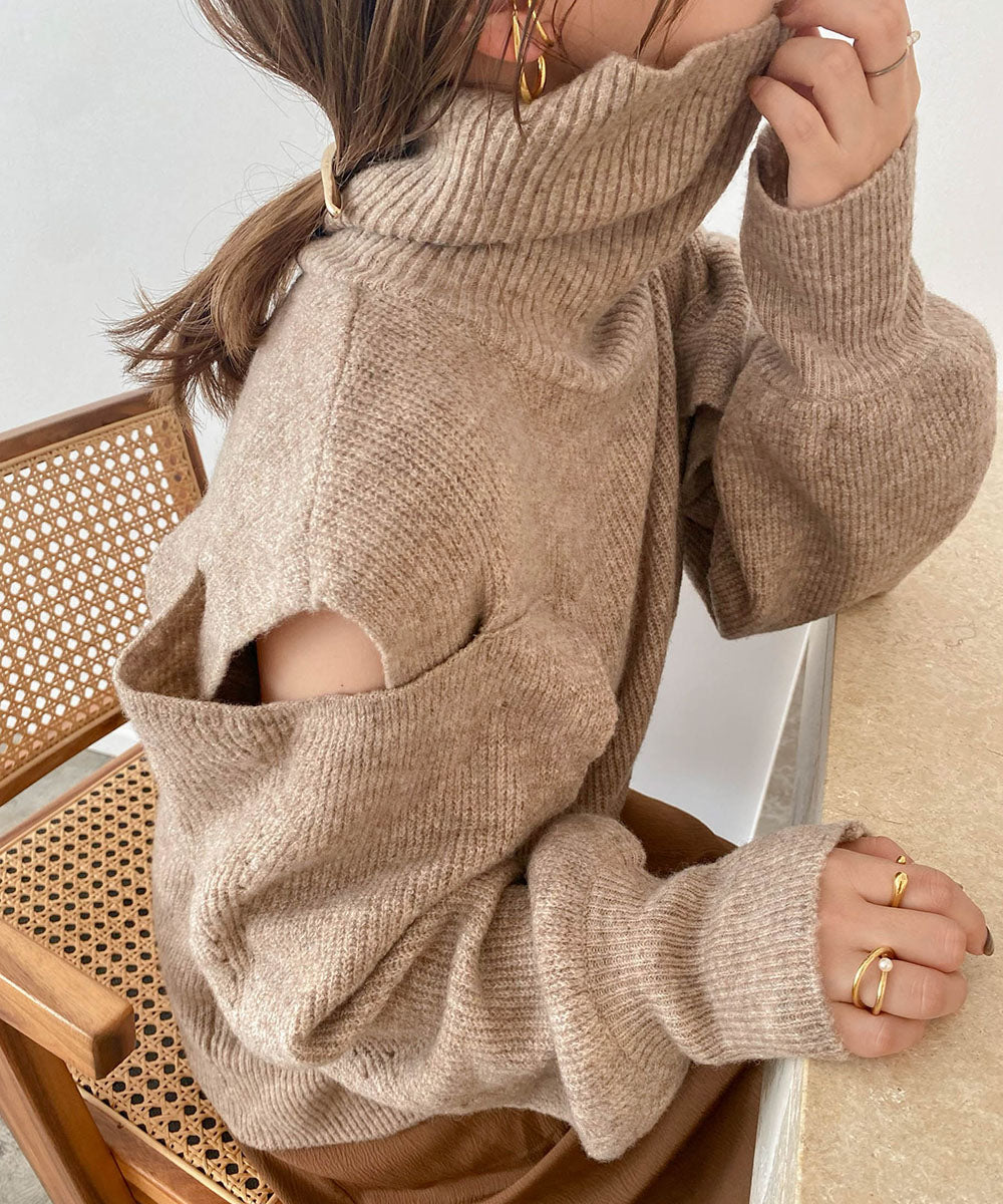 【AYACA×Bab】ショルダー開きニットTOPS
