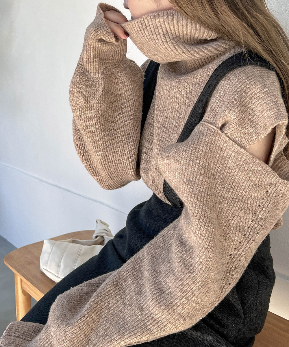 【AYACA×Bab】OPEN SHOULDER KNIT