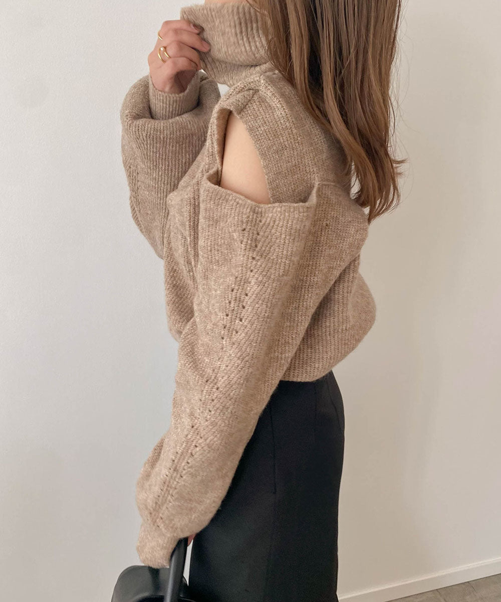 【AYACA×Bab】ショルダー開きニットTOPS