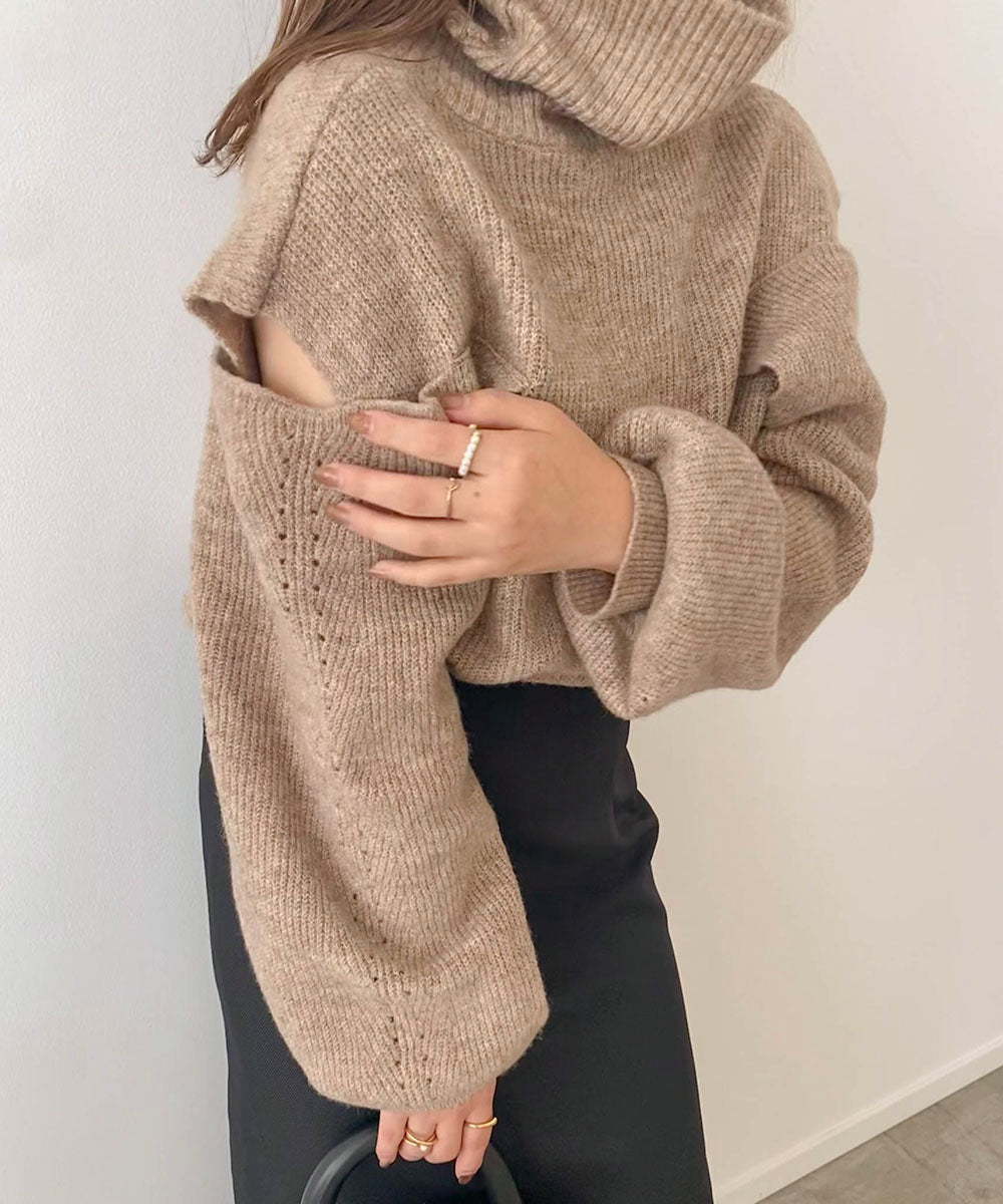 【AYACA×Bab】ショルダー開きニットTOPS