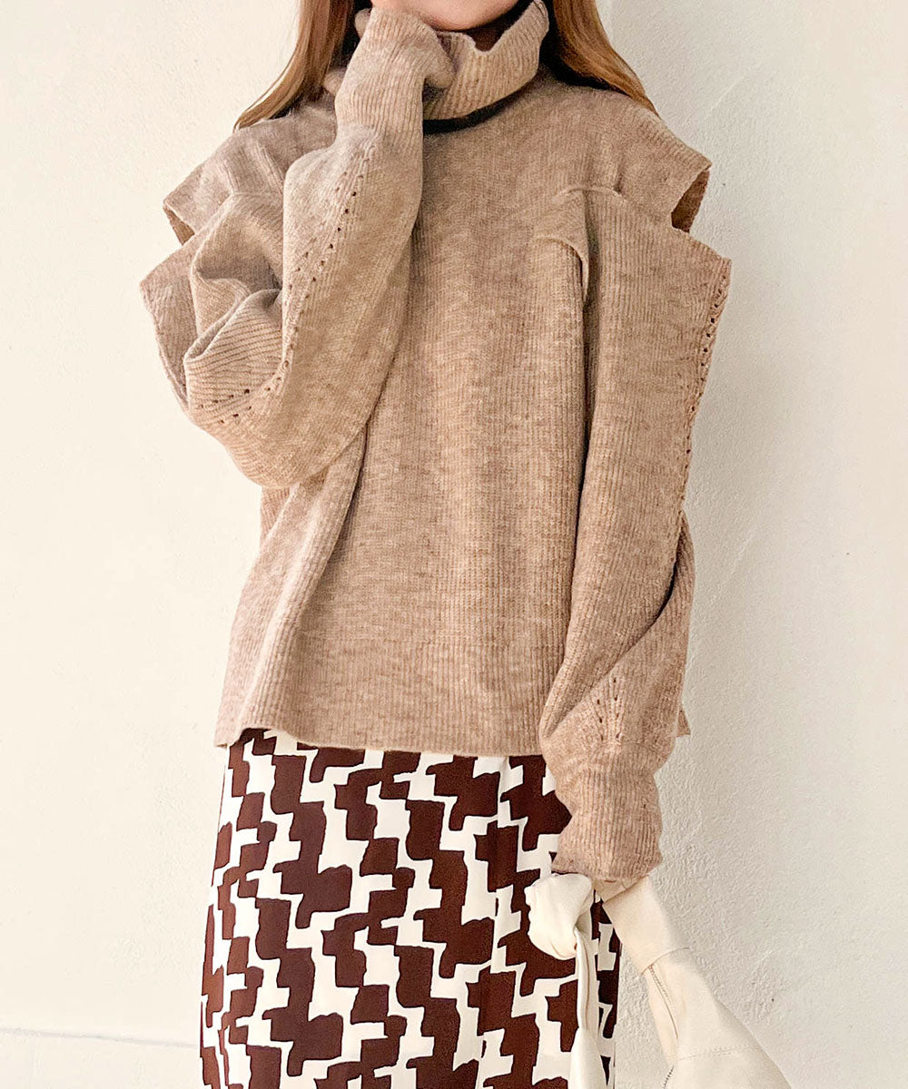 【AYACA×Bab】ショルダー開きニットTOPS