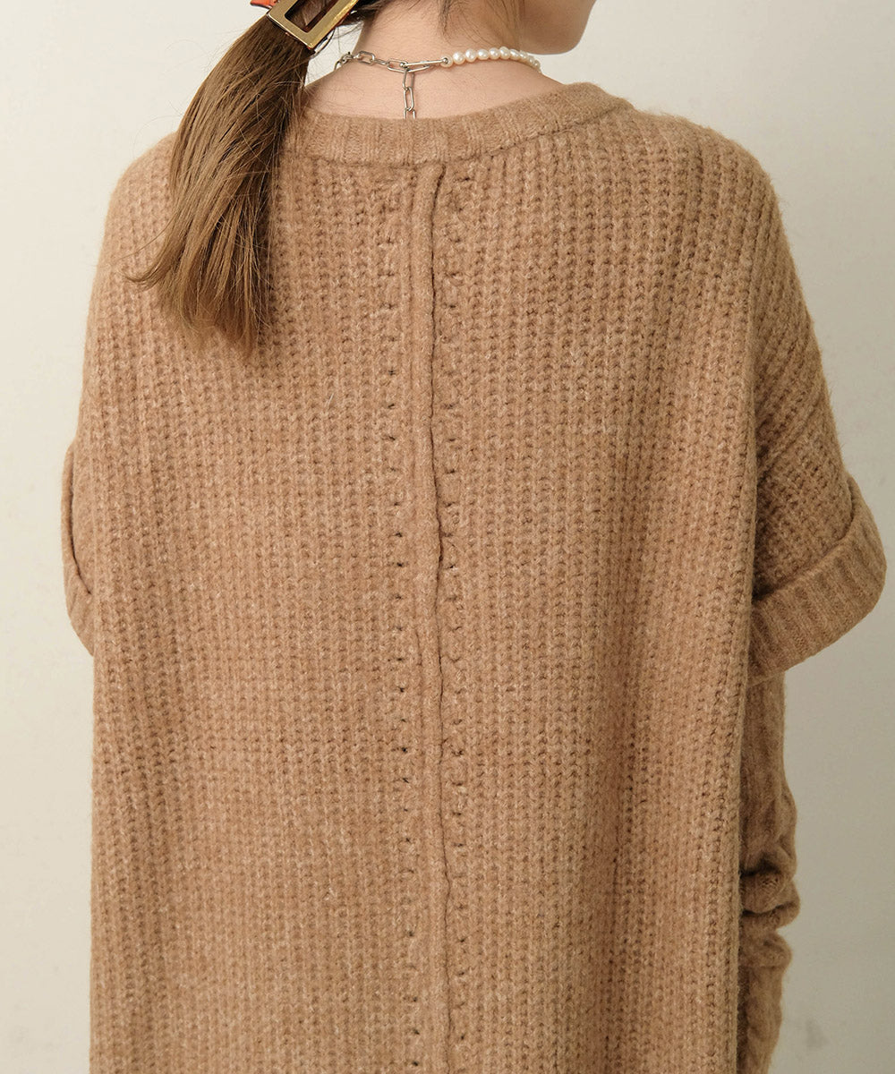 Bab アームウォーマー付きニットワンピース