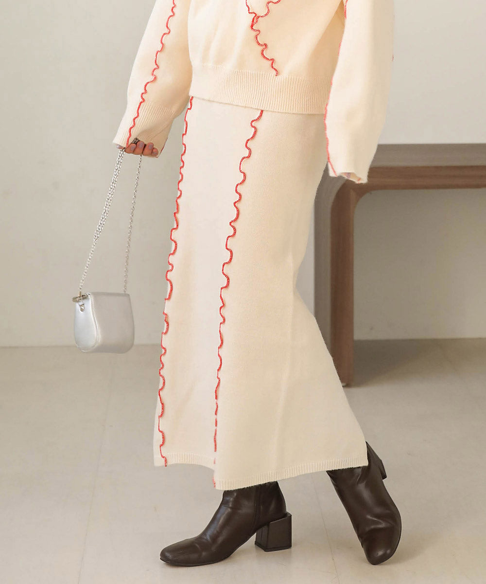 Bab ウェーブメロウニットスカート