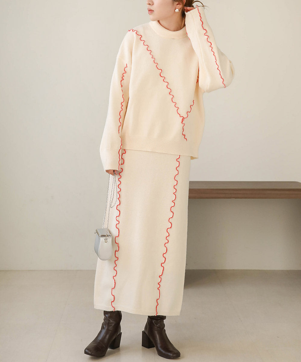 Bab ウェーブメロウニットスカート