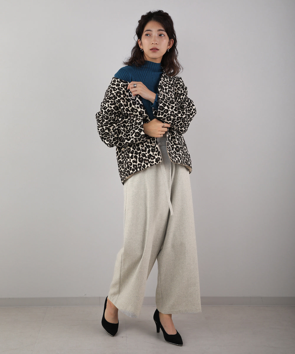 BouJeloud ジャガードコクーンコート