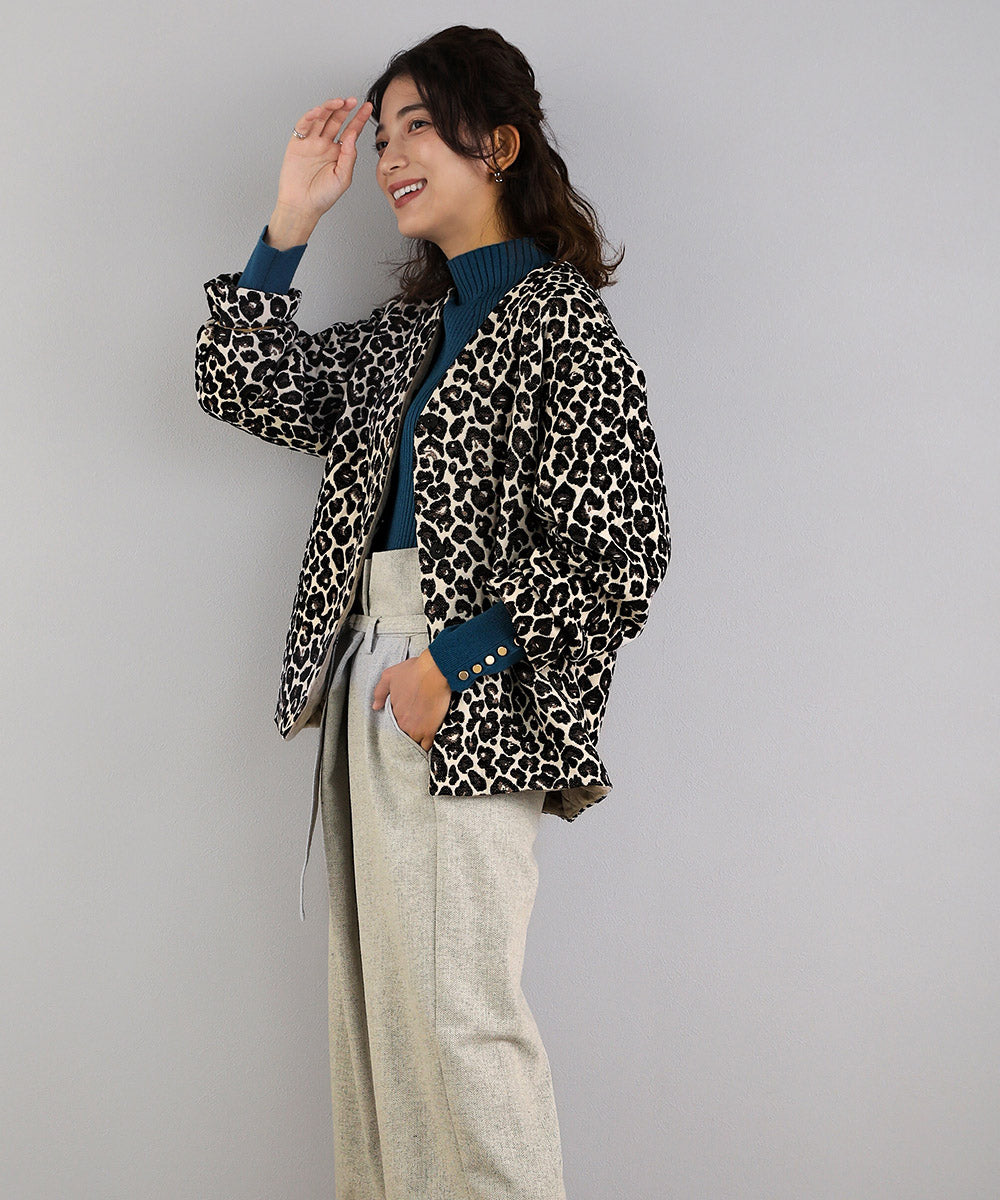 BouJeloud ジャガードコクーンコート