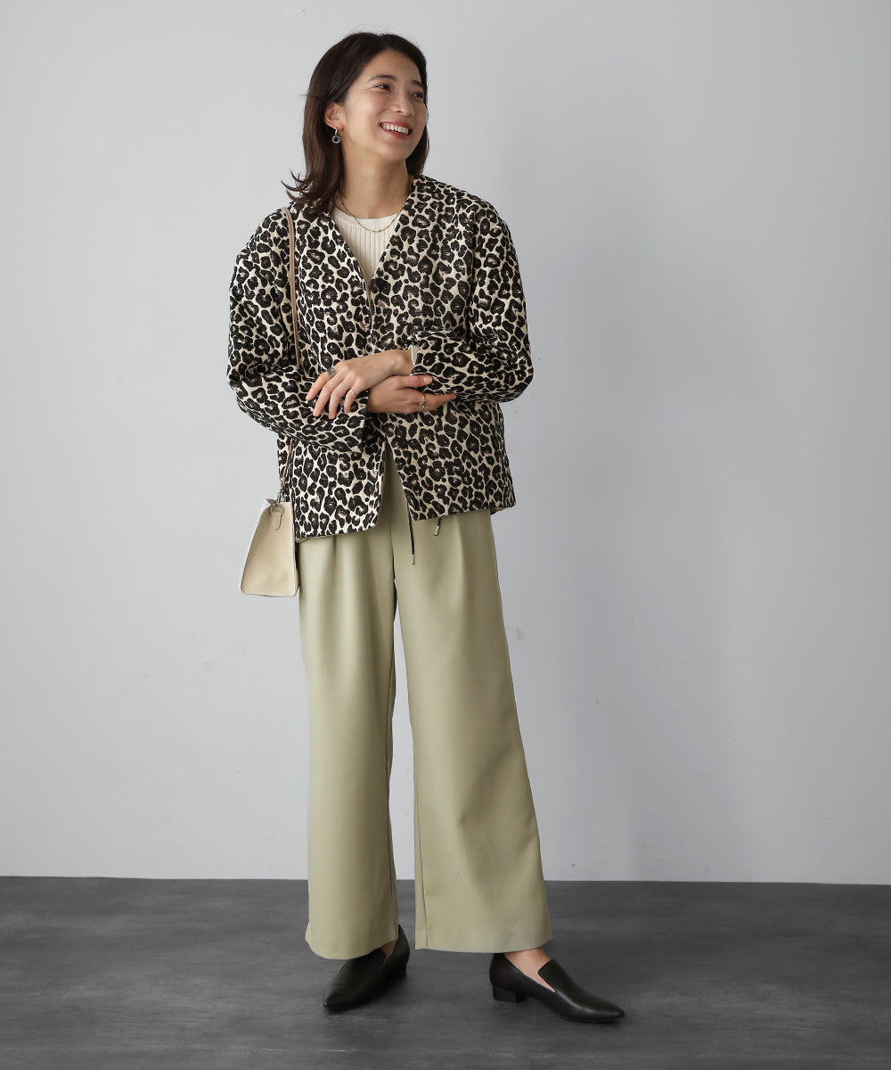 BouJeloud ジャガードコクーンコート