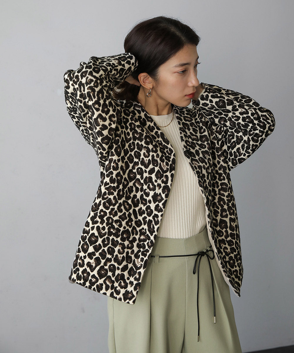 BouJeloud ジャガードコクーンコート