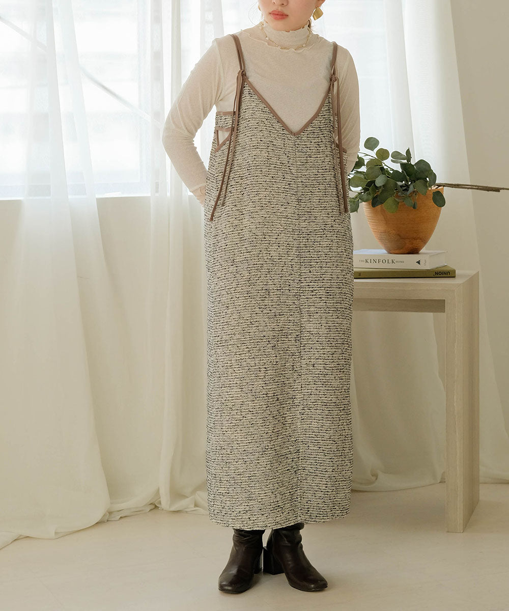 Bab 配色パイピングタイトキャミワンピース