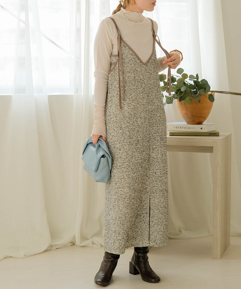 Bab 配色パイピングタイトキャミワンピース