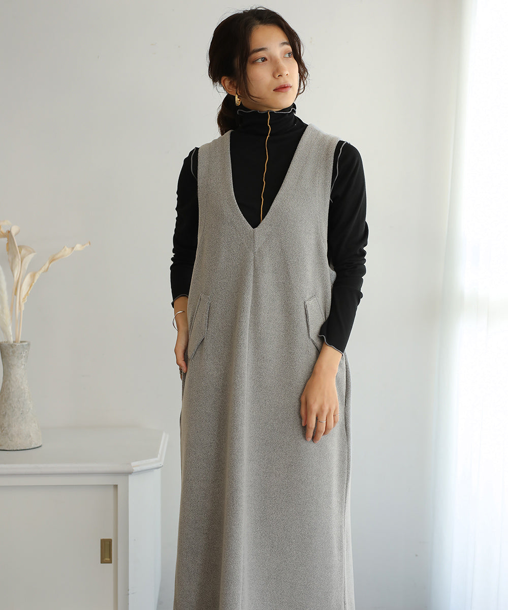 BouJeloud ウールライクジャンパースカート