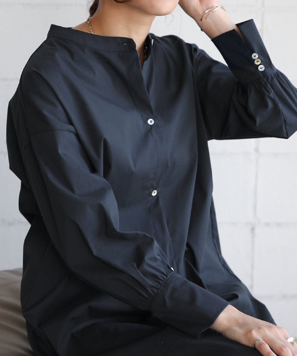 BouJeloud 柄ニットトップス×裾フレアシャツワンピース