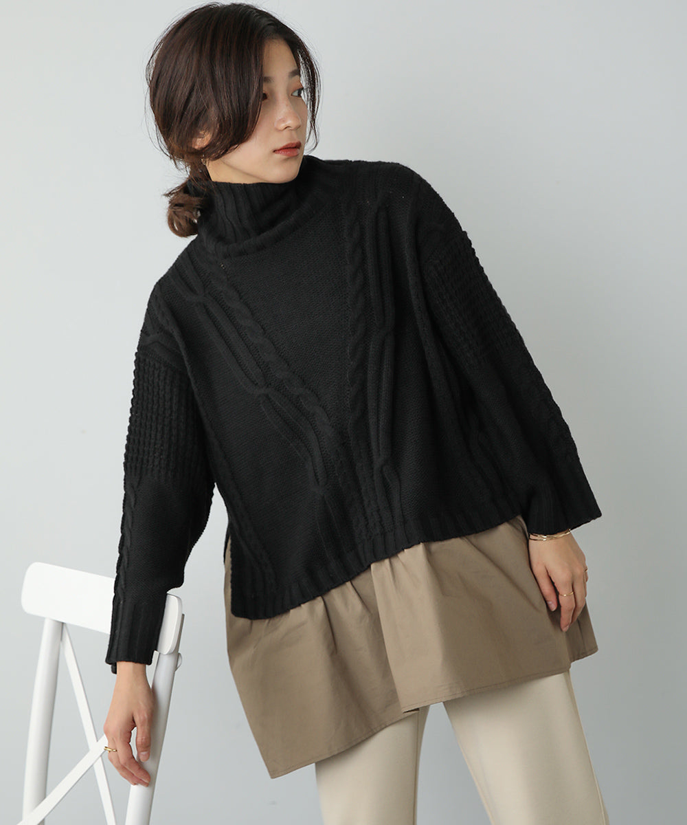 BouJeloud レイヤード風ニットチュニック