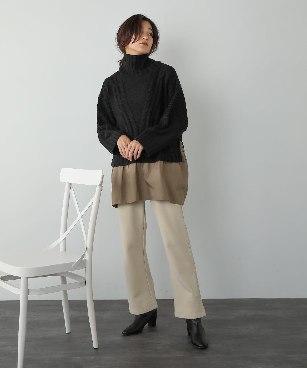 BouJeloud レイヤード風ニットチュニック