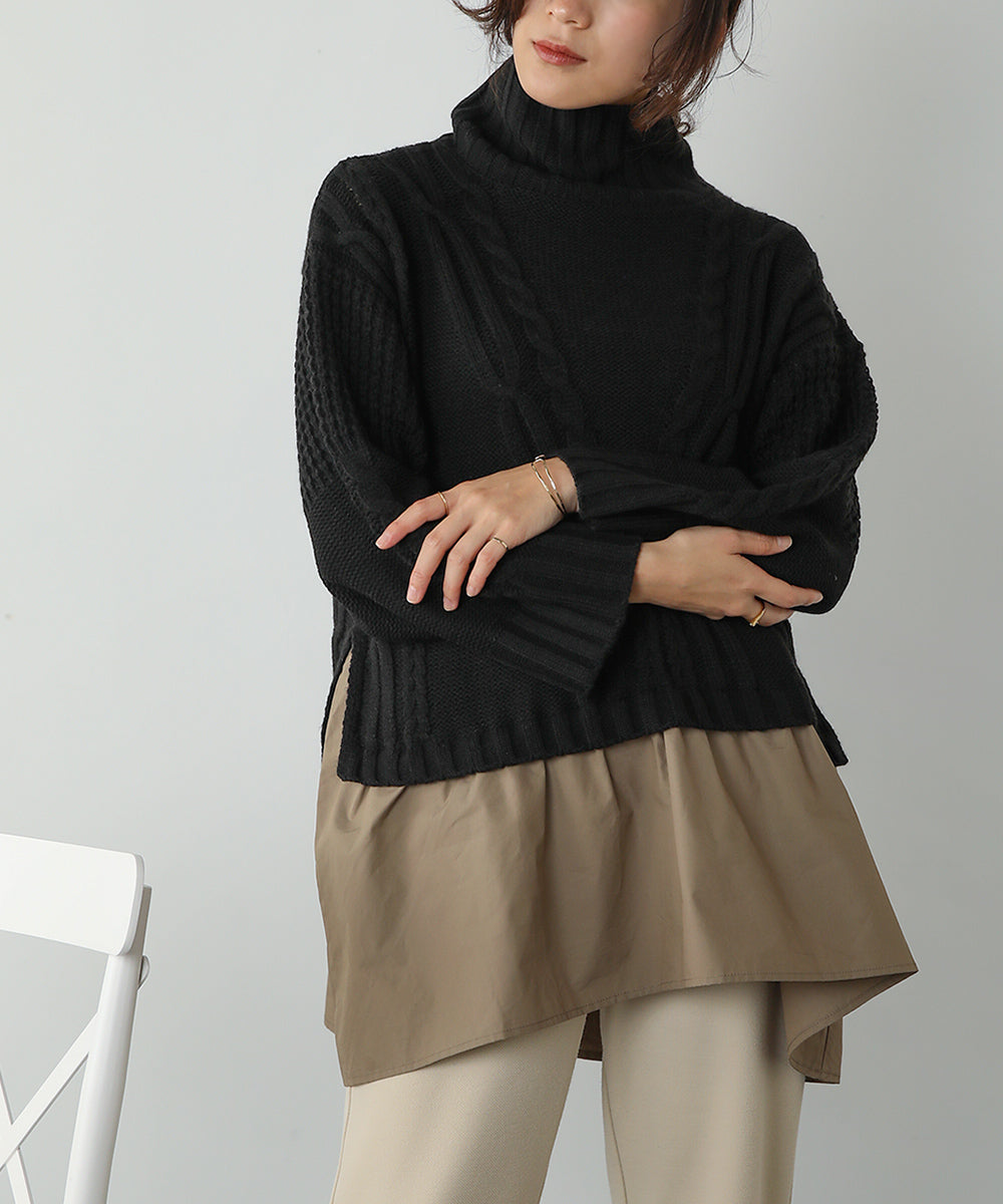 BouJeloud レイヤード風ニットチュニック