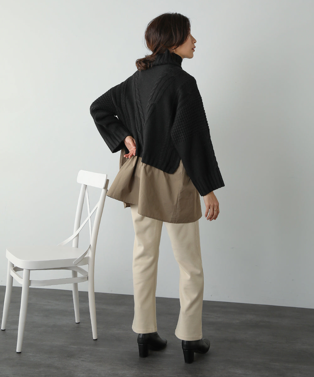 BouJeloud レイヤード風ニットチュニック