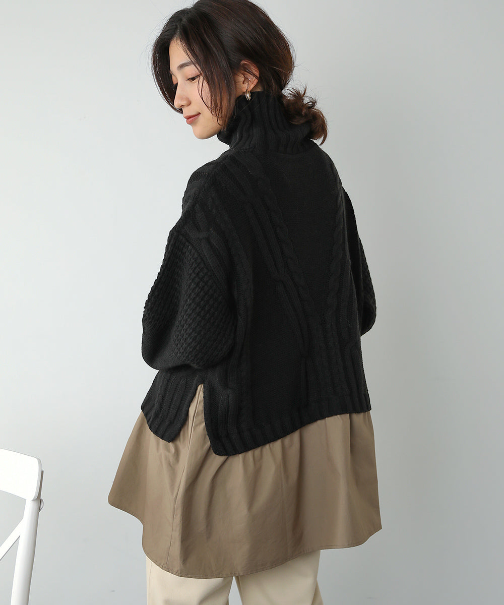 BouJeloud レイヤード風ニットチュニック