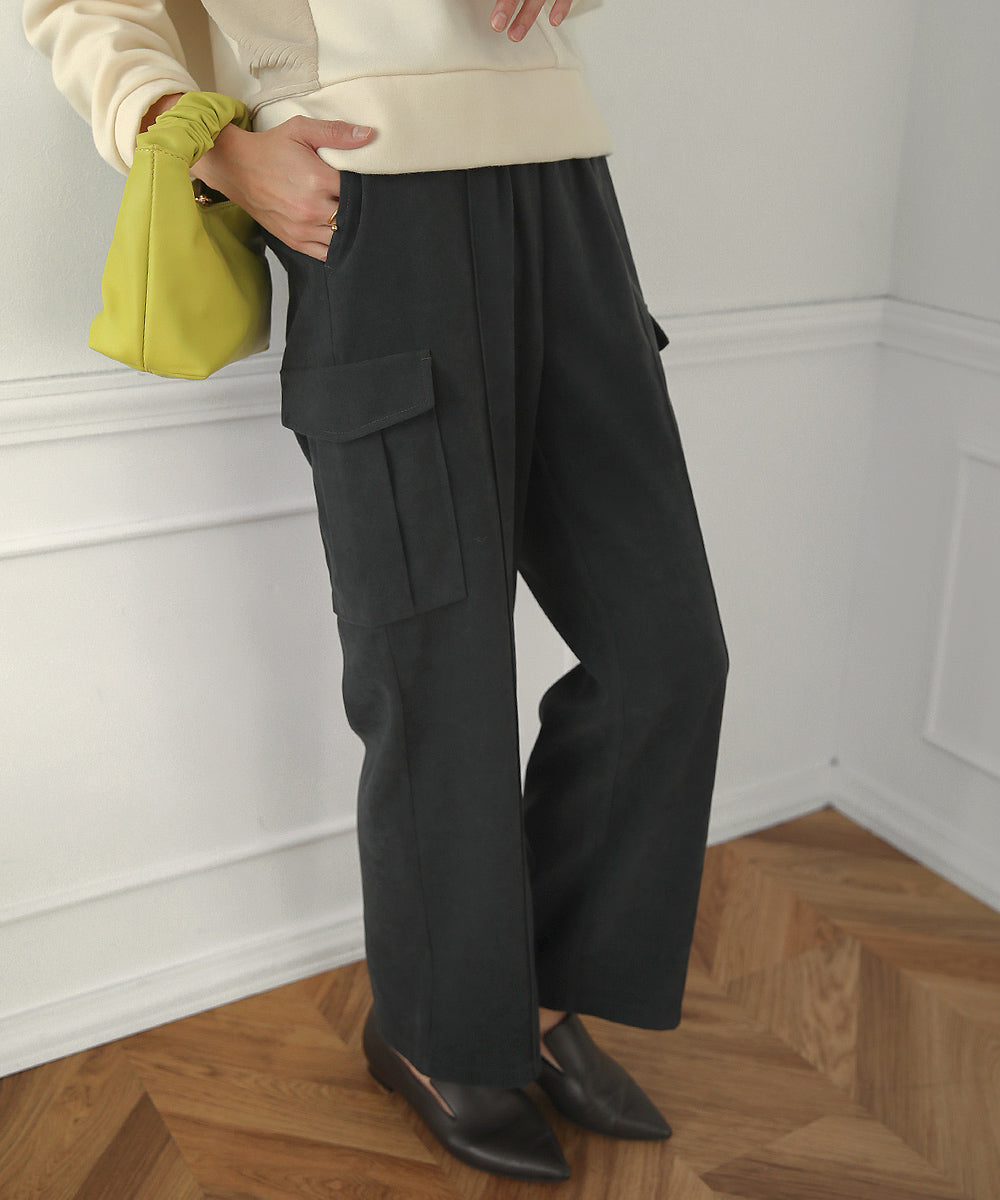 BouJeloud ピーチタッチストレートカーゴパンツ