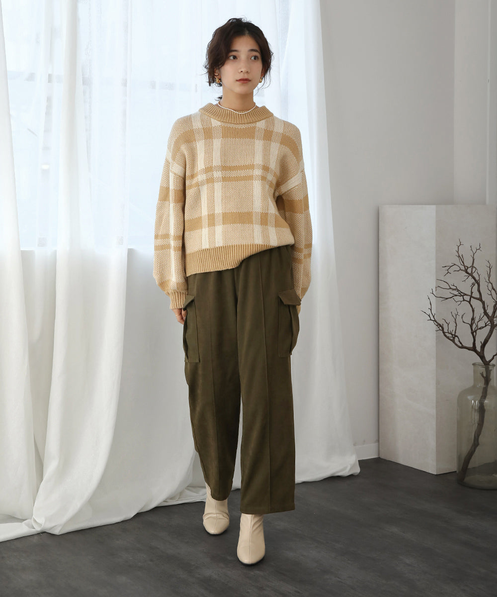 BouJeloud ピーチタッチストレートカーゴパンツ
