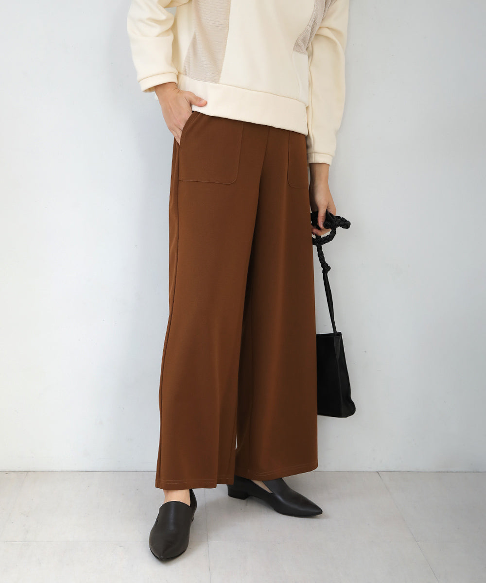 BouJeloud ツイルジョーゼットストレートパンツ