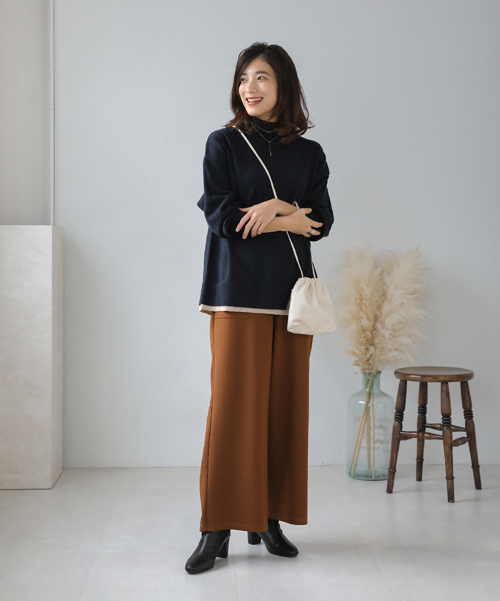 BouJeloud ツイルジョーゼットストレートパンツ