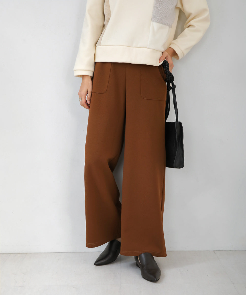 BouJeloud ツイルジョーゼットストレートパンツ