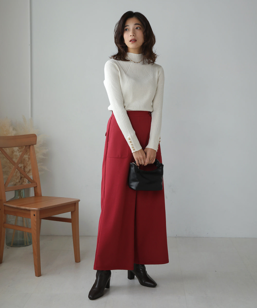 BouJeloud ツイルジョーゼットストレートパンツ