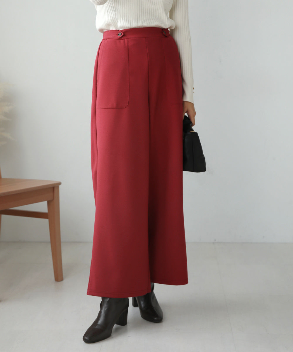 BouJeloud ツイルジョーゼットストレートパンツ