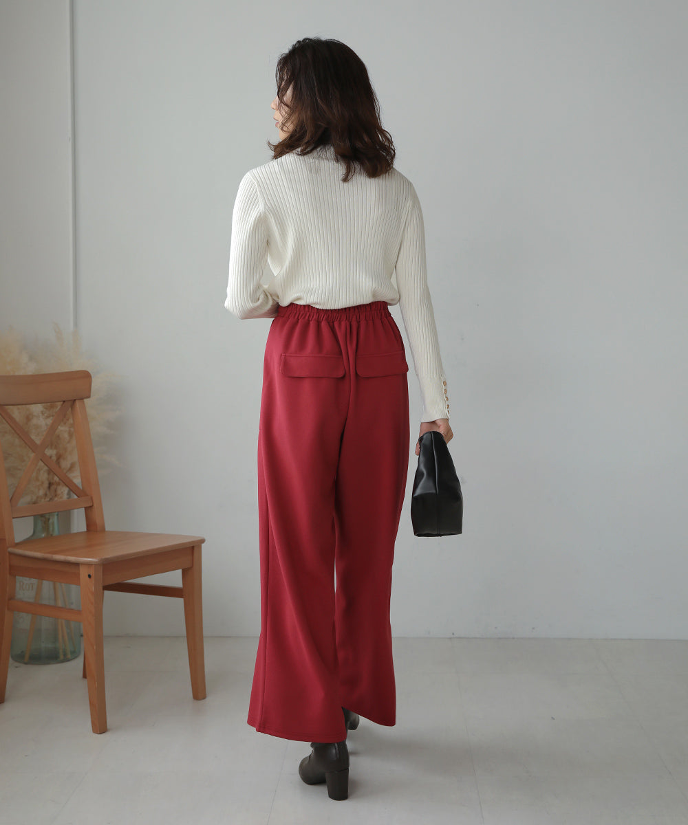 BouJeloud ツイルジョーゼットストレートパンツ