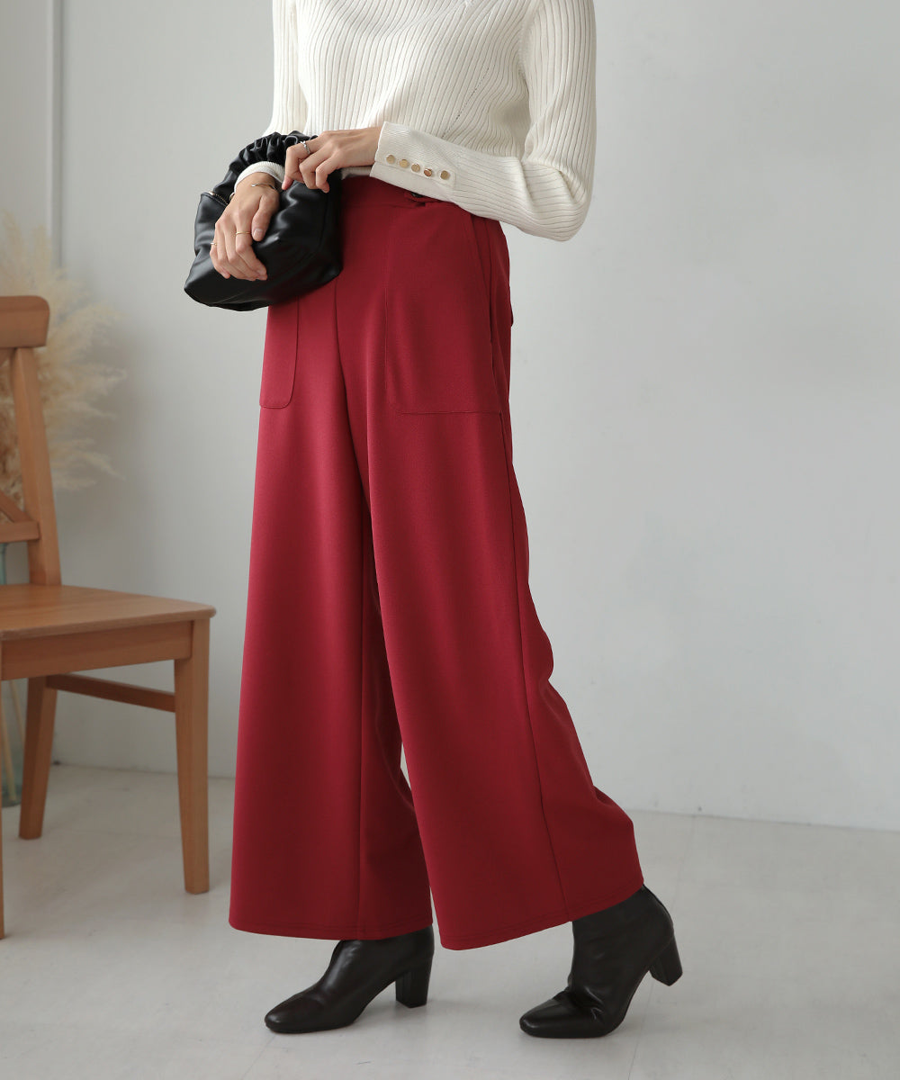 BouJeloud ツイルジョーゼットストレートパンツ