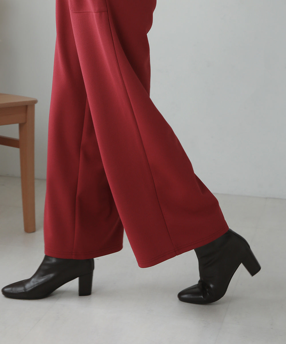 BouJeloud ツイルジョーゼットストレートパンツ