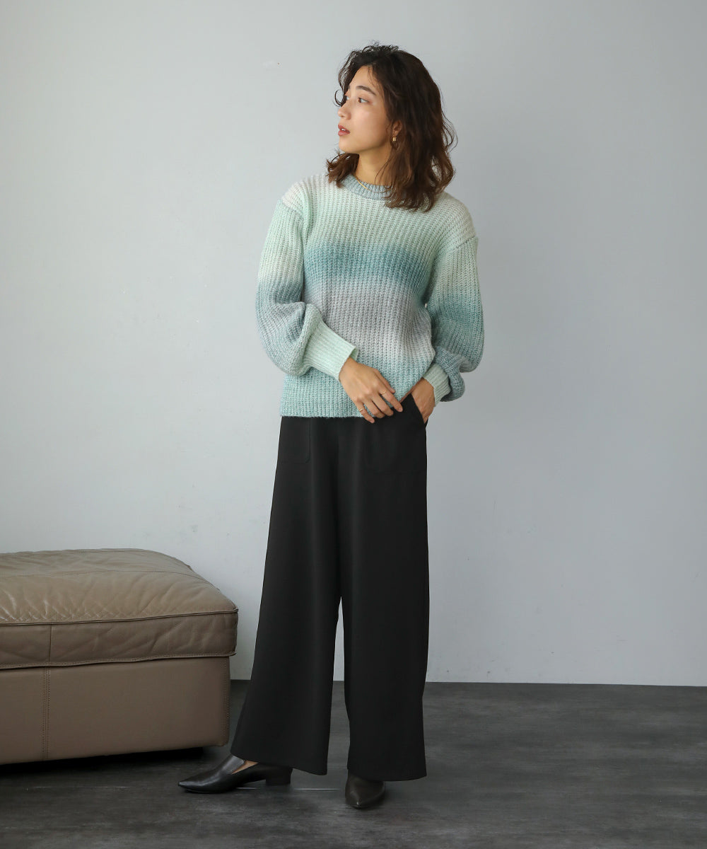 BouJeloud ツイルジョーゼットストレートパンツ
