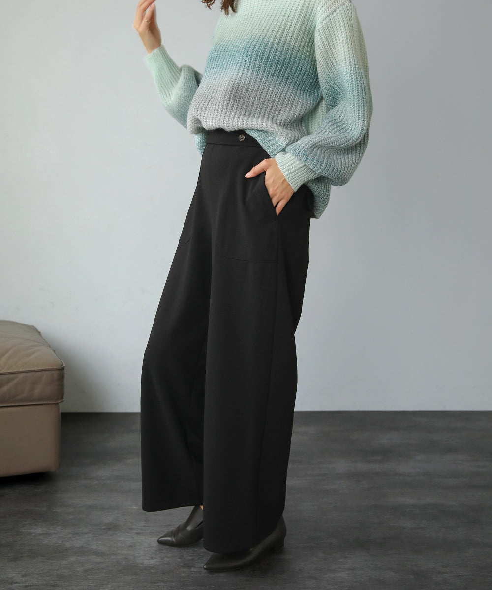 BouJeloud ツイルジョーゼットストレートパンツ