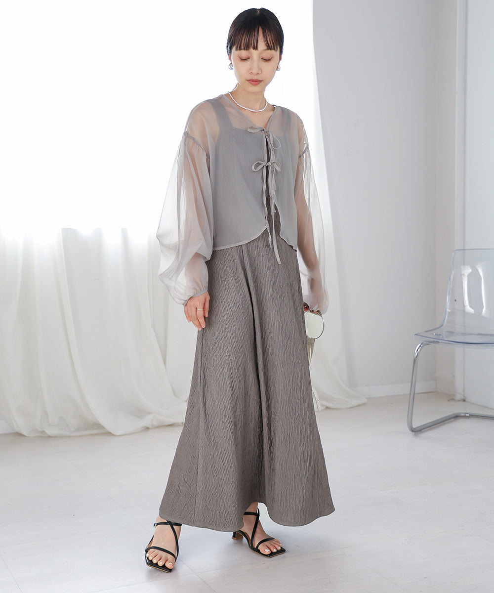 【新色追加】シアーカーディガンセットワンピース