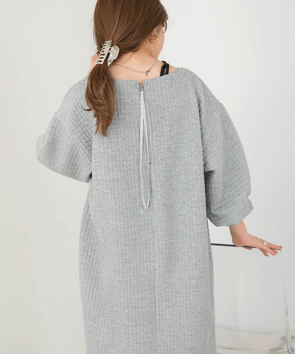 Bab ステッチ深Vネックワンピース
