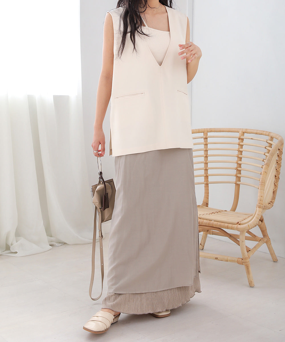 REVERSIBLE SHEER PLEATED SKIRT